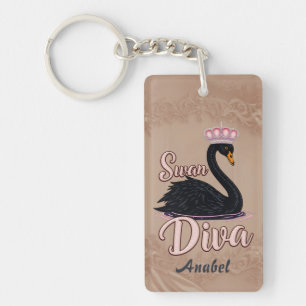 The black swan, queen of the water.  key ring