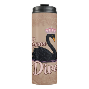 The black swan, queen of the water.  thermal tumbler