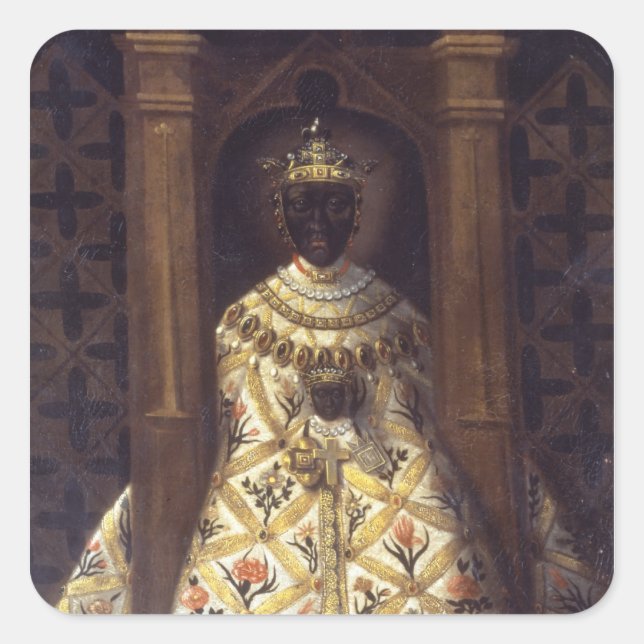 The Black Virgin in the Chadaraita Square Sticker (Front)