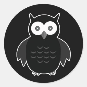 The Black & White Owl  Classic Round Sticker