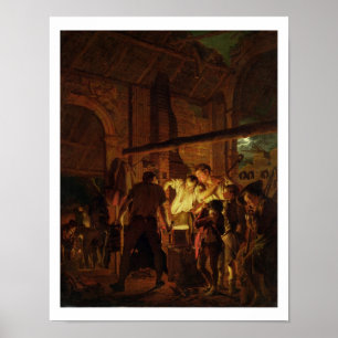 The Blacksmith's Shop (oil on canvas) Poster