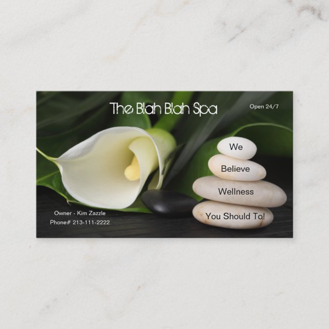 The Blah Blah Spa - (Not A Real Spa) Business Card (Front)