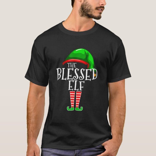 The Blessed Elf Group Matching Family Christmas T-Shirt (Front)