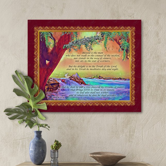 The Blessed Man is Like A Tree Psalm 1 Stretched Canvas Print (Creator Uploaded)