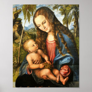 The Blessed Mother Mary Holding Baby Jesus Poster