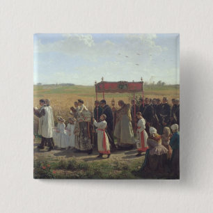 The Blessing of the Wheat in the Artois, 1857 15 Cm Square Badge