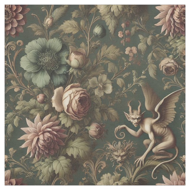 The Blighted Watcher – Gothic Statement Tile Fabric (Swatch)