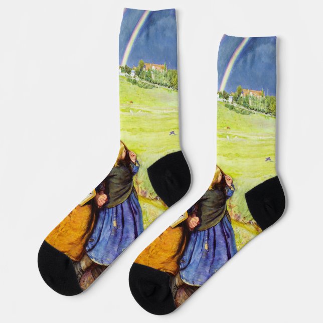 The Blind Girl by John Everett Millais Socks (Left)