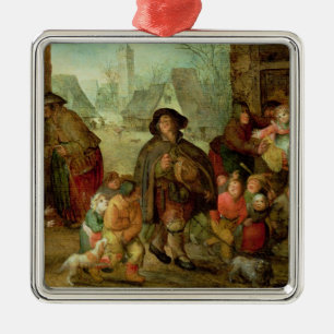 The Blind Hurdy Gurdy Player Metal Tree Decoration