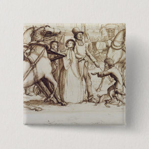 The Blind Man, 1853 (pen, ink, wash and graphite o 15 Cm Square Badge