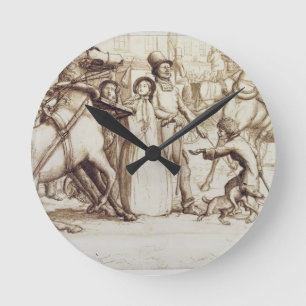 The Blind Man, 1853 (pen, ink, wash and graphite o Round Clock