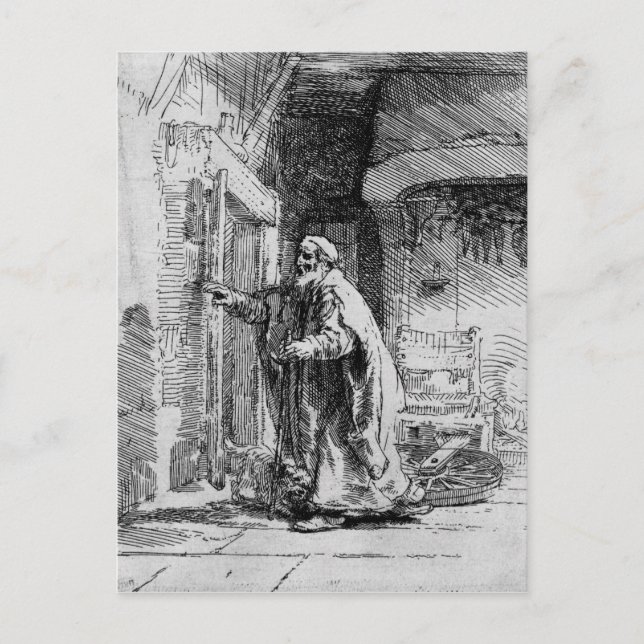 The blind Tobit, 1651 Postcard (Front)