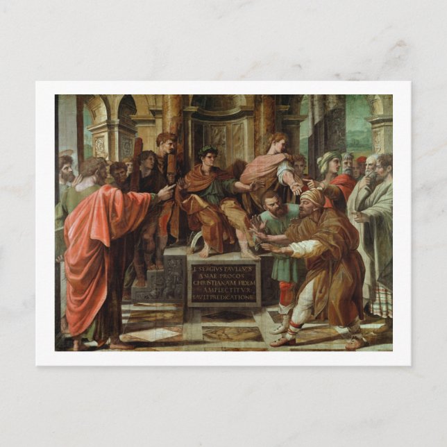 The Blinding of Elymas (cartoon for the Sistine Ch Postcard (Front)