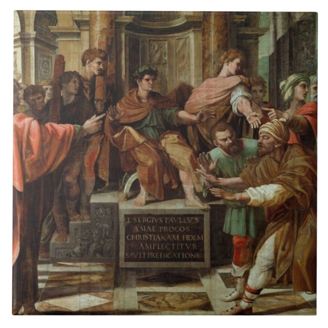 The Blinding of Elymas (cartoon for the Sistine Ch Tile (Front)