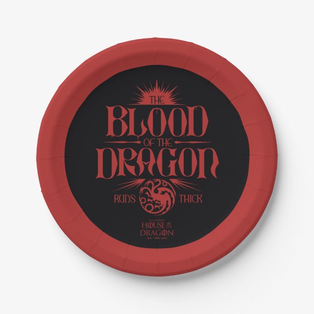 The Blood of the Dragon Runs Thick Paper Plate (Front)