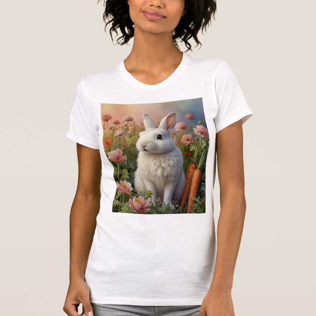The Blossom Bunny & Carrot Patch T-Shirt (Front)