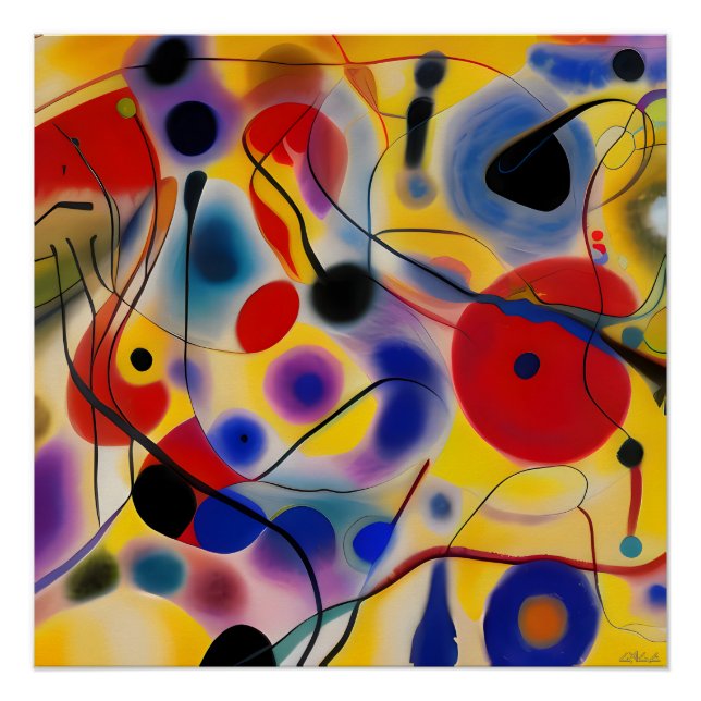 The Blue 10 Abstract Meets Red 6 Poster (Front)