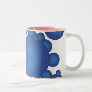 The Blue 70's year styling circle Two-Tone Coffee Mug