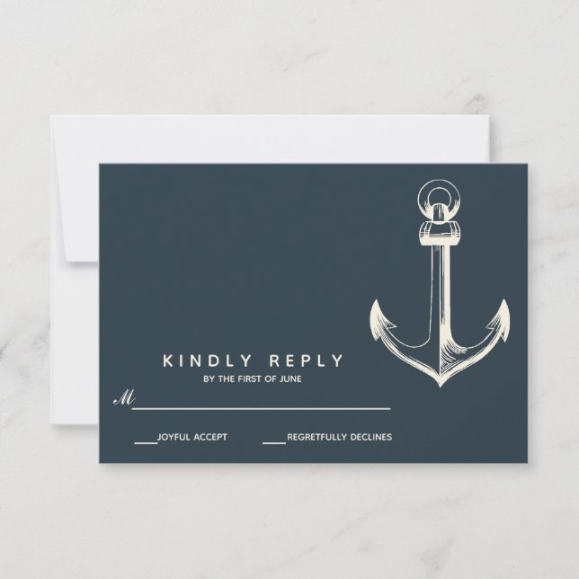 The Blue anchor | Wedding RSVP (Front)