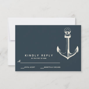 The Blue anchor Wedding RSVP Card