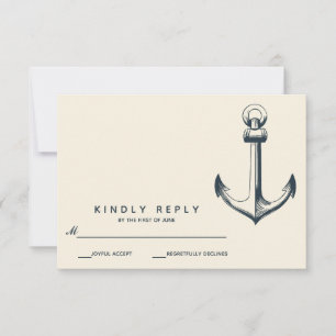 The Blue anchor   Wedding RSVP Card