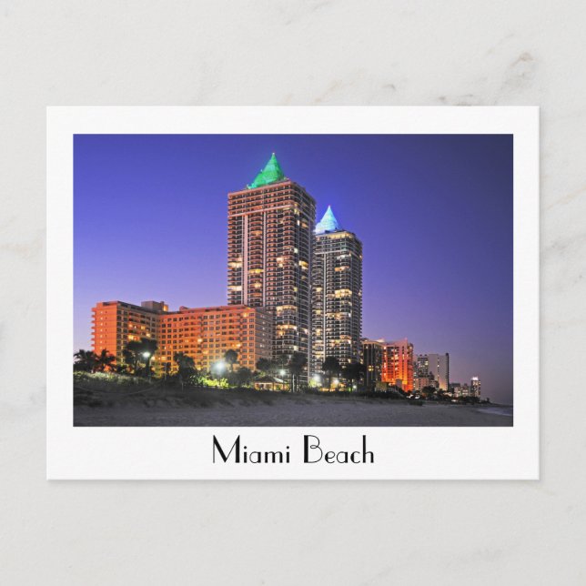 The Blue and Green Diamond Towers, Miami Beach Postcard (Front)
