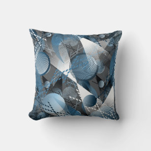 The blue and the grey. Abstraction. Cushion