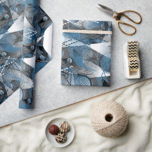 The blue and the grey. Abstraction. Wrapping Paper