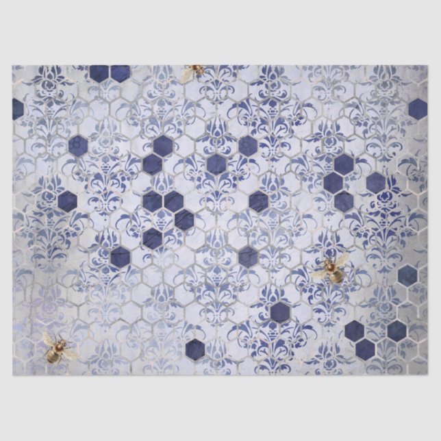 The Blue Bee Series Design 13 Tissue Paper (Front)