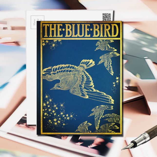 The blue bird - vintage book cover postcard (Creator Uploaded)