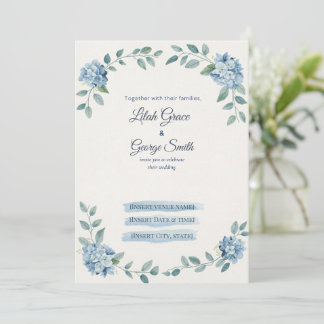 The Blue Bloom Dusty Hydrangea Wedding Invitation 