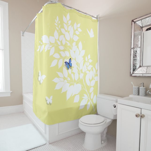 The Blue Butterfly has arrived Shower Curtain (In Situ)