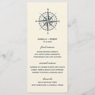 The Blue Compass Nautical Wedding Menu