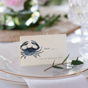 The Blue Crab   Nautical Wedding table place Place Card