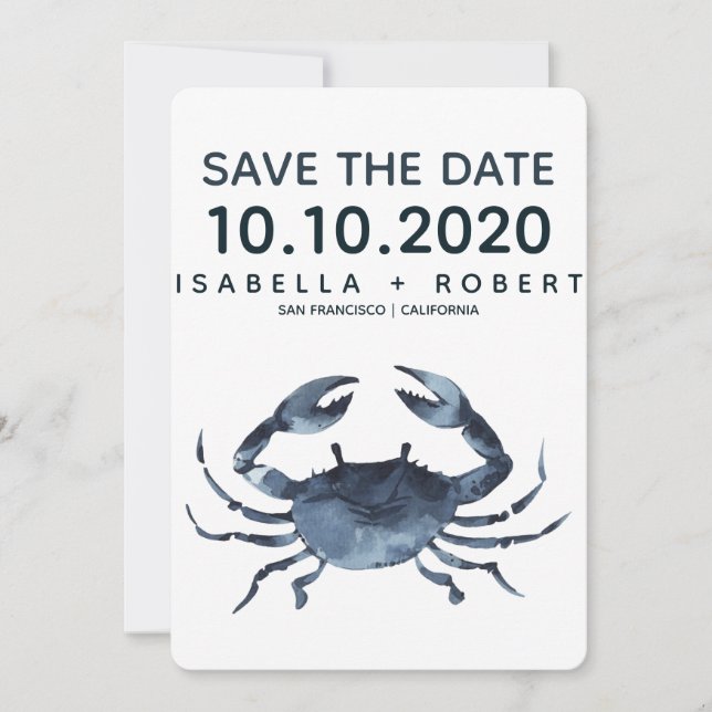 The Blue Crab | Wedding Save the Date (Front)
