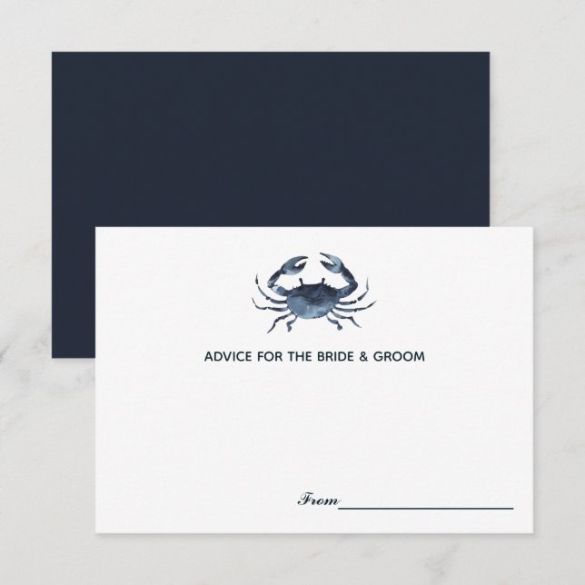The Blue Crab | Wedding Wedding Advice Cards (Front/Back)