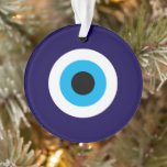 The Blue Evil Eye acrylic Christmas ornament<br><div class="desc">The Blue Evil Eye acrylic Christmas ornament. Blue Mati Greek / Turkish talisman symbol for protection and good luck. Upload your own photo or text on the back optionally.</div>