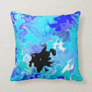 The Blue Forgot: Modern Art Cushion