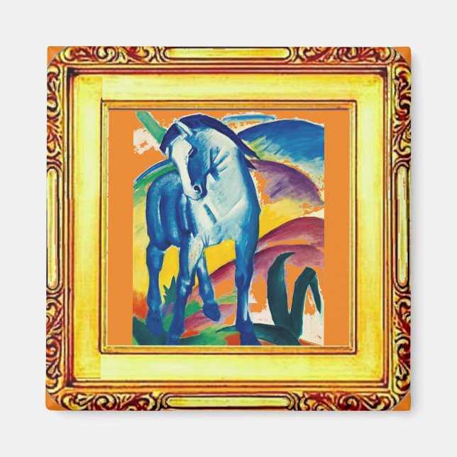 The Blue Horse by Franz Marc Magnet (Front)