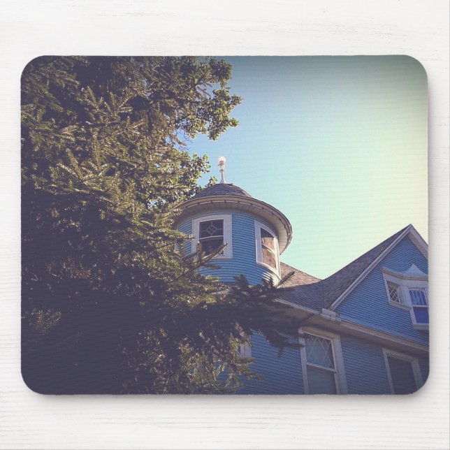 The Blue House Mouse Pad (Front)