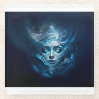 The Blue Ice Queen Glass Coaster