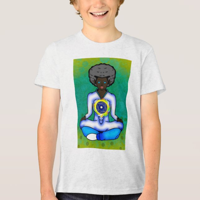 The blue light of protection Tri-Blend shirt (Front)