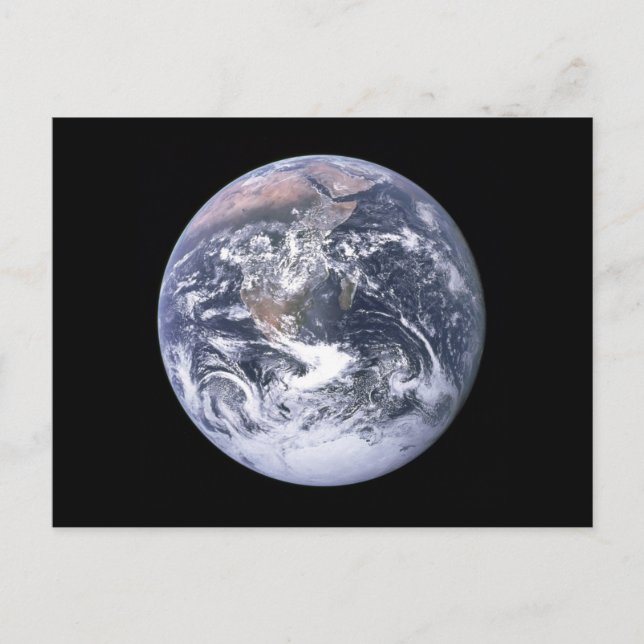 "The Blue Marble" Earth seem from Apollo 17 Postcard (Front)