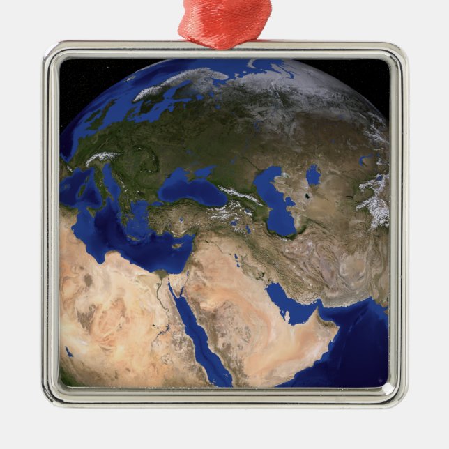 The Blue Marble Next Generation Earth 2 Metal Tree Decoration (Front)
