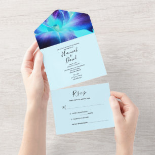 The Blue Orchid All in One Wedding Invitation