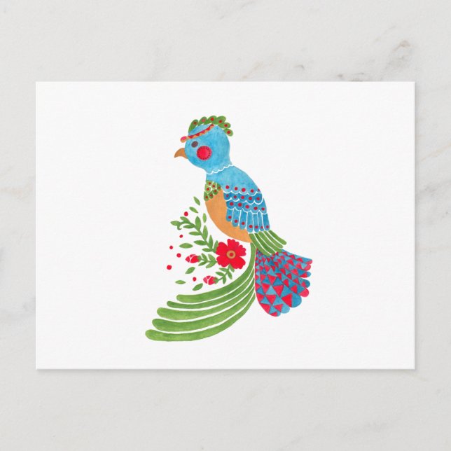 The Blue Quetzal Postcard (Front)