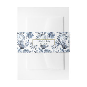 The blue Reef Nautical Wedding Invitation Belly Band