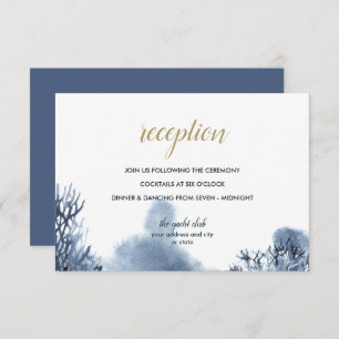 The blue Reef   Nautical Wedding reception Invitation
