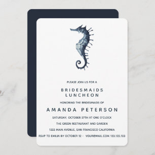 The Blue Seahorse Bridesmaids Luncheon Wedding Invitation