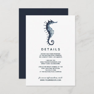 The Blue Seahorse   Wedding Guest Details Invitation